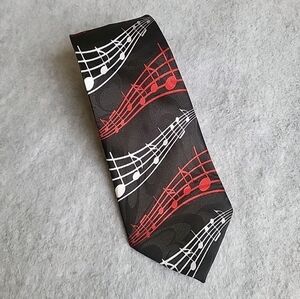 Steven Harris Neck Tie Mens Music Notes Hand Made Designer Classic Necktie EUC